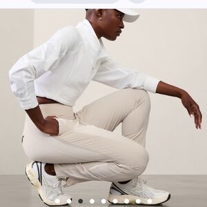 Athleta Brooklyn Mid-rise Ankle Pants Tan 16 Tall